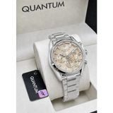 Quantum 24 Ay Garantili Çelik Kordon Safir Cam Fonksiyonlu Erkek Kol Saati - Bej
