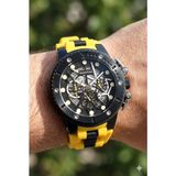 Quantum 50MM, Kronograf Erkek Kol Saati | Paslanmaz Çelik Kasa, Sarı Silikon Kordon, Safir Cam, 10 Atm