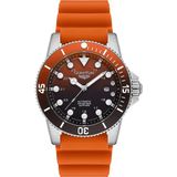 Quantum BAR1115.388 Otomatik Kol Saati | 44 mm Kasa, Silikon Kordon, 20 Atm Su Geçirmez - Turuncu