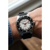 Quantum Barracuda Otomatik Erkek Kol Saati | 46 mm Kasa, Siyah Silikon Kordon, Safir Cam - Gümüş - Siyah