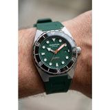 Quantum Barracuda Otomatik Kasa Erkek Kol Saati | 46 mm Kasa, Yeşil Silikon Kordon, Safir Cam