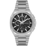 Quantum Erkek Kol Saati 42 mm Silver Kordon Paslanmaz Çelik Kasa Silver Kadran Su Geçirmez - Gümüş - Siyah
