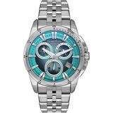 Quantum Erkek Kol Saati – 44 Mm, Gümüş Kordon, Kronograf, 5 Atm,mavi Kaplamalı Cam
