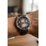 Quantum Galatasaray Erkek Kol Saati | 42 mm Paslanmaz Çelik Kasa, Kahverengi Deri Kordon,