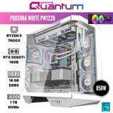 Quantum Gaming Proxima White PW1220 Ryzen 5 7600X 16GB Ddr5 1tb Nvme RTX5060TI 16GB 240MM Sıvı Soğutmalı Gaming Desktop - FreeDos