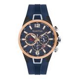 Quantum PWG924.899 Quartz Silikon Lacivert 46 mm Erkek Kol Saati - Renkli