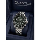 Quantum Qunatum 24 Ay Garantili Çelik Kordon Yeşil Kadran Fonkisyonlu Hediyelik Erkek Kol Saati