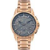 Quantum TTG859.460 Quartz Çelik Rose Gold Füme Kadran 45 mm Erkek Kol Saati - Renkli