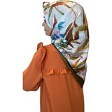 Quare Kristal Eşarp, Yaprak Desenli Kristal Rayon Eşarp 01064 HAKİ