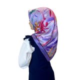 Quare Kristal Eşarp, Yaprak Desenli Kristal Rayon Eşarp 01064 LİLA