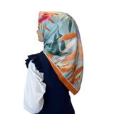 Quare Kristal Eşarp, Yaprak Desenli Kristal Rayon Eşarp 01064 ORANGE