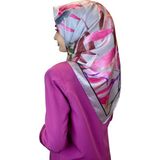 Quare Kristal Eşarp, Yaprak Desenli Kristal Rayon Eşarp 01064 TAŞ