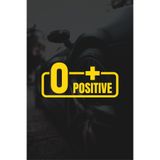Quart Aksesuar 0+ Pozitif Kan Grubu Motor Araba Cam Sticker 11x5 cm Sarı, qak2876236205