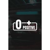 Quart Aksesuar 0+ Pozitif Kan Grubu Motor Araba Cam Sticker Beyaz 11x5 cm, qak2876236205