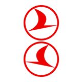 Quart Aksesuar 15 x 15 cm Türk Hava Yolları Sticker Oto Sticker Araba Cam Sticker Kırmızı