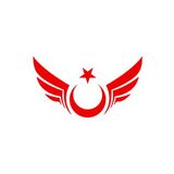 Quart Aksesuar 15 x 8 cm Kanatlı Ay Yıldız Oto Sticker Oto Araba Cam Sticker Kırmızı