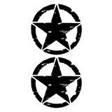 Quart Aksesuar 2 Adet Army Star, Askeri Yıldız Off Road Sticker Siyah 15 Cm 795258220156