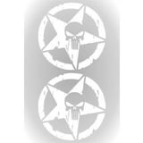 Quart Aksesuar 2 Adet Army Star Kuru Kafa Askeri Yıldız Off Road Sticker 20 Cm Beyaz 795258222143