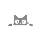 Quart Aksesuar 20 x 9 cm Kedi Bagajdan Bakan Kedi Sticker Oto Sticker Araba Cam Sticker Gri