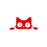 Quart Aksesuar 20 x 9 cm Kedi Bagajdan Bakan Kedi Sticker Oto Sticker Araba Cam Sticker Kırmızı