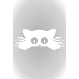 Quart Aksesuar 25 x 10 cm Bagajdan Bakan Kedi Oto Sticker Araba Cam Sticker Beyaz