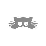 Quart Aksesuar 25 x 10 cm Bagajdan Bakan Kedi Oto Sticker Araba Cam Sticker Gri