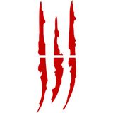 Quart Aksesuar 30 x 10 cm Monster Pençe Oto Sticker Araba Far Sticker - Kırmızı