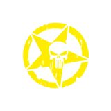 Quart Aksesuar 8 x 8 cm Army Star Kuru Kafa Askeri Yıldız Off Road Sticker