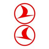 Quart Aksesuar 8 x 8 cm Türk Hava Yolları Sticker Oto Sticker Araba Cam Sticker Kırmızı