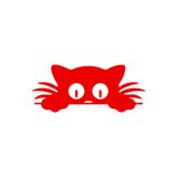 Quart Aksesuar Araba Cam Sticker Bagajdan Bakan Kedi 25x10 cm Kırmızı, qa4209543290