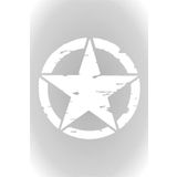 Quart Aksesuar Army Star Askeri Yıldız Off Road Sticker Oto Sticker 10 x 10 cm Beyaz