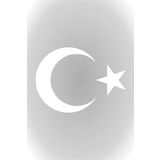 Quart Aksesuar Ay Yıldız Sticker Türk Bayrağı Sticker 20 x 14,5 cm Beyaz