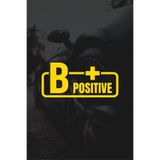 Quart Aksesuar B + Pozitif Kan Grubu Motor Araba Cam Sticker 11 x 5 cm Sarı, qab8273478733