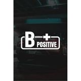 Quart Aksesuar B+ Pozitif Kan Grubu Motor Araba Cam Sticker 11x5 cm Beyaz, qab8273478733