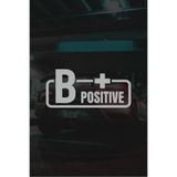 Quart Aksesuar B+ Pozitif Kan Grubu Motor Araba Cam Sticker Gri 11x5 cm, qab8273478733