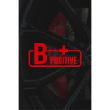 Quart Aksesuar B+ Pozitif Kan Grubu Motor Araba Cam Sticker Kırmızı 11x5 cm, qab8273478733