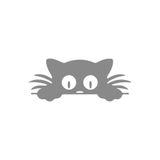 Quart Aksesuar Bagajdan Bakan Kedi Oto Sticker Araba Cam Sticker - Gri - 15 x 6,5 cm