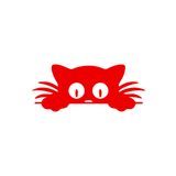 Quart Aksesuar Bagajdan Bakan Kedi Oto Sticker Araba Cam Sticker - Kırmızı - 30 x 12 cm