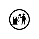 Quart Aksesuar Benzin Deposu Sticker Araba Yakıt Deposu Oto Araba Sticker - Siyah - 13 x 13 cm