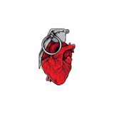 Quart Aksesuar El Bombası Kalp Sticker Motor Araba Kask Laptop Sticker 13x8 cm Renkli, qa4209548100