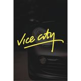 Quart Aksesuar GTA Vice City Oto Araba Motor Cam Sticker 15 x 7,5 cm Sarı, qa789567918