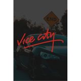 Quart Aksesuar GTA Vice City Oto Araba Motor Cam Sticker Kırmızı 15x7,5 cm, qa789567918