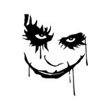 Quart Aksesuar Joker Yüzü Maske Oto Sticker Araba Cam Sticker Siyah 20x16 cm, qa4209546080