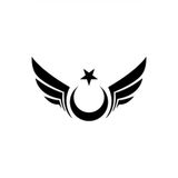 Quart Aksesuar Kanatlı Ay Yıldız Sticker Oto Araba Cam Sticker Siyah 20 X 11 cm, 795258221788