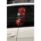 Quart Aksesuar Kuru Kafa Gül Araç Kapı Direk Kaplama Folyosu Desenli Sticker 22x50 cm 2 Adet, qa4209548465