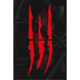 Quart Aksesuar Monster Pençe Oto Sticker Araba Far Sticker Kırmızı 30x10 cm, qa4209543510