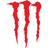 Quart Aksesuar Monster Pençe Oto Sticker Far ve Cam Sticker - Kırmızı - 10 x 8,5 cm