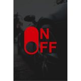 Quart Aksesuar On Off Switch JDM Oto Sticker Araba Cam Sticker 11x9 cm Kırmızı, qa4209548995