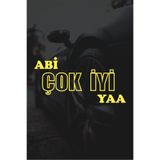 Quart Aksesuar Oto Araba Cam Sticker Abi Çok İyi ya 20x10 cm Sarı, qa789569012