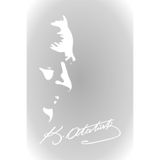 Quart Aksesuar Oto Araba Sticker Beyaz Kemal Atatürk Silüeti ve İmza 30 cm, 795258220606